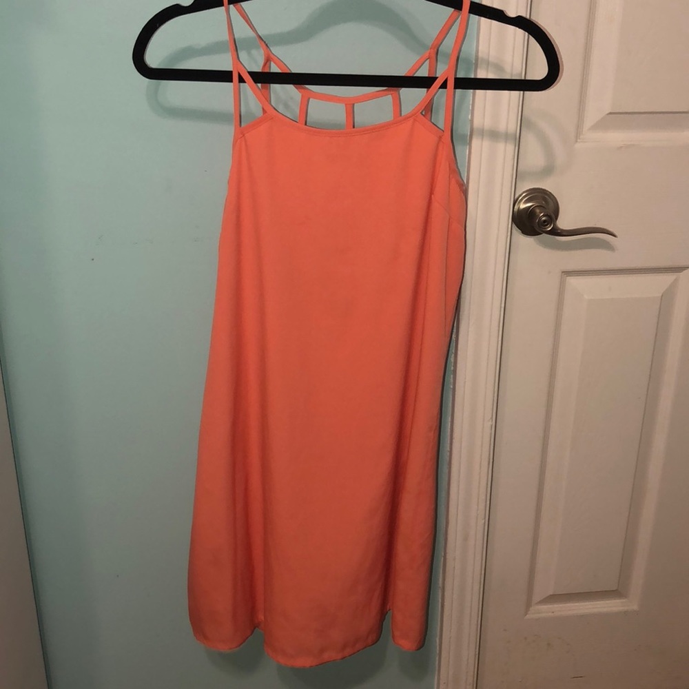 Pink detail caged back sun dress